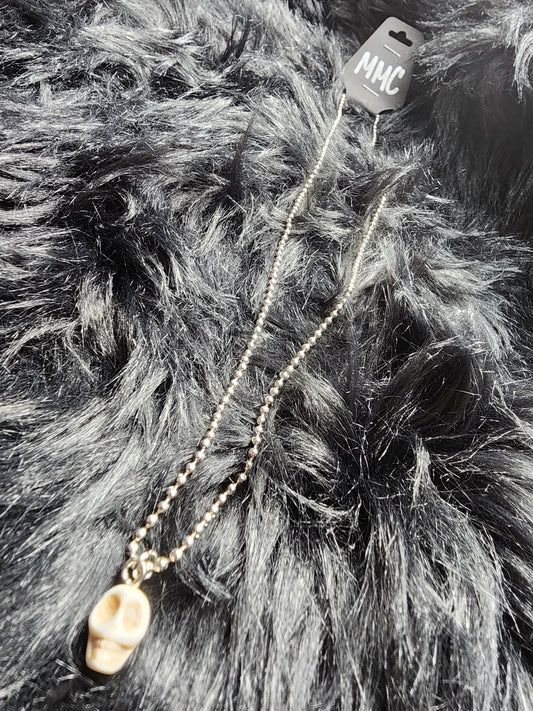 Skull Head Ball & Chain Necklace