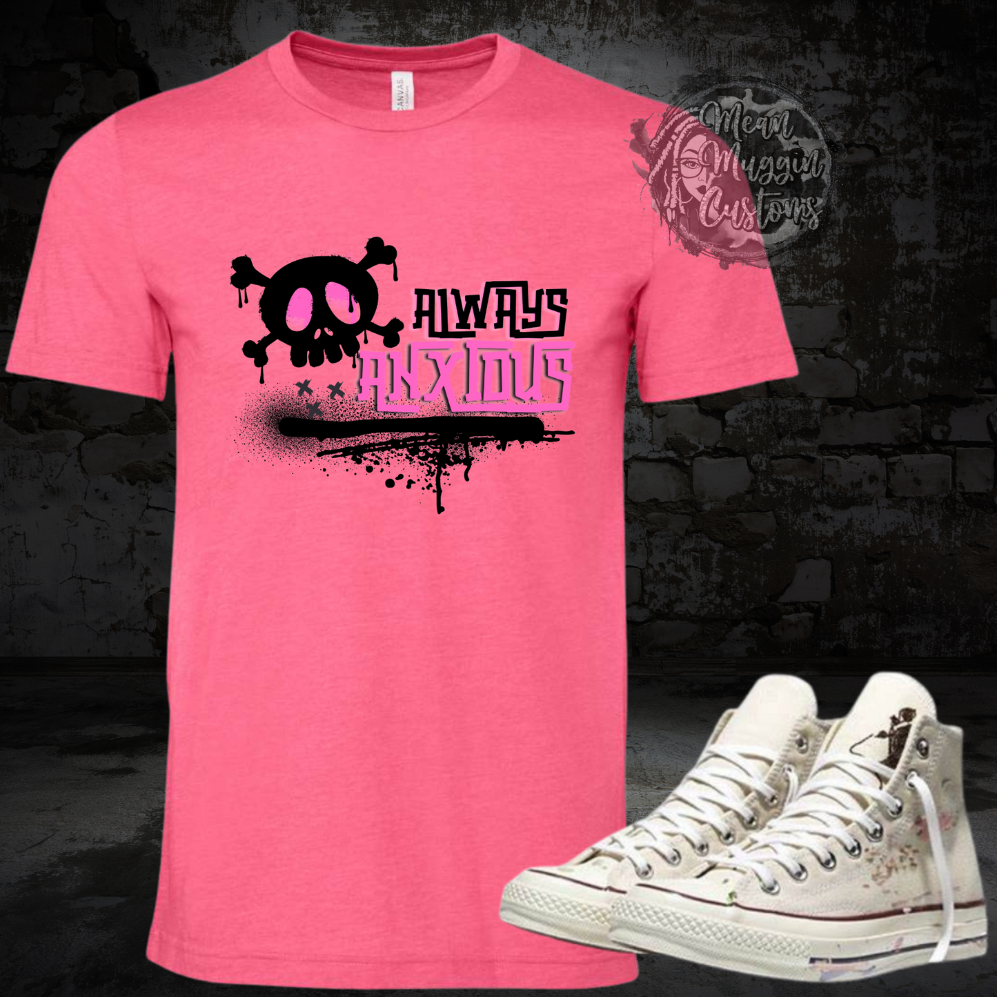 Custom Always Anxious Graphic Tee Grunge Gothic Emo Kid Men Women Unisex T Shirt