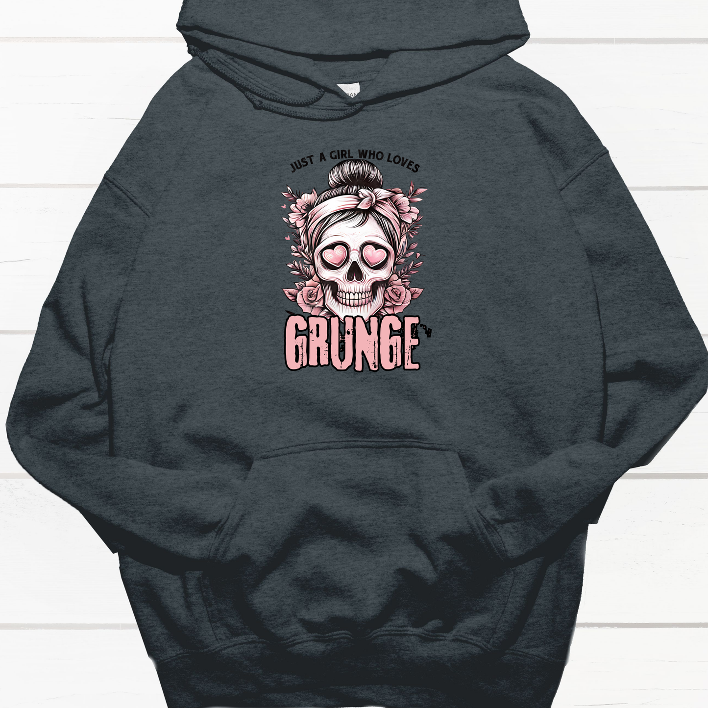 Just a Girl Who Loves Grunge Graphic Goth Hoodie