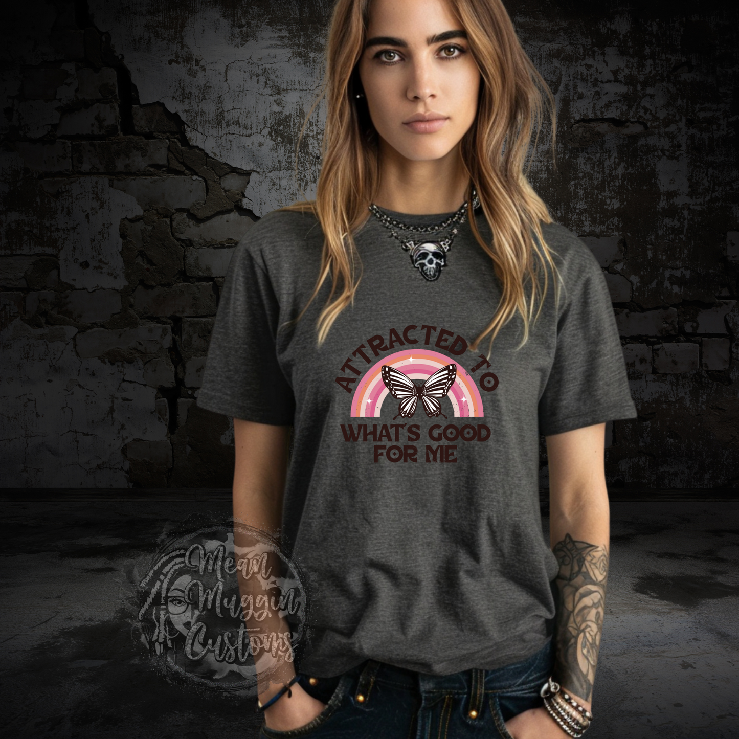 Custom Attracted What's Good for Me Graphic Tee Grunge Gothic Emo Kid Men Women Unisex T Shirt