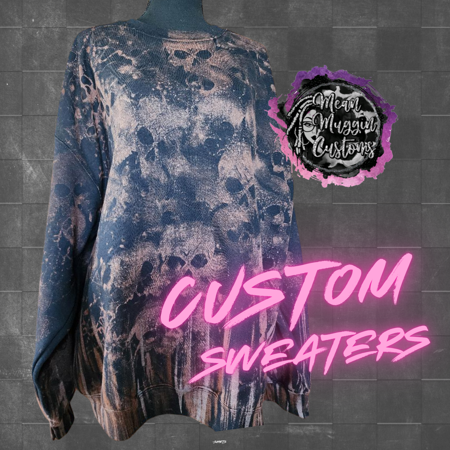 Custom Grunge Adult Unisex Sweatshirt Sweater Pull Over