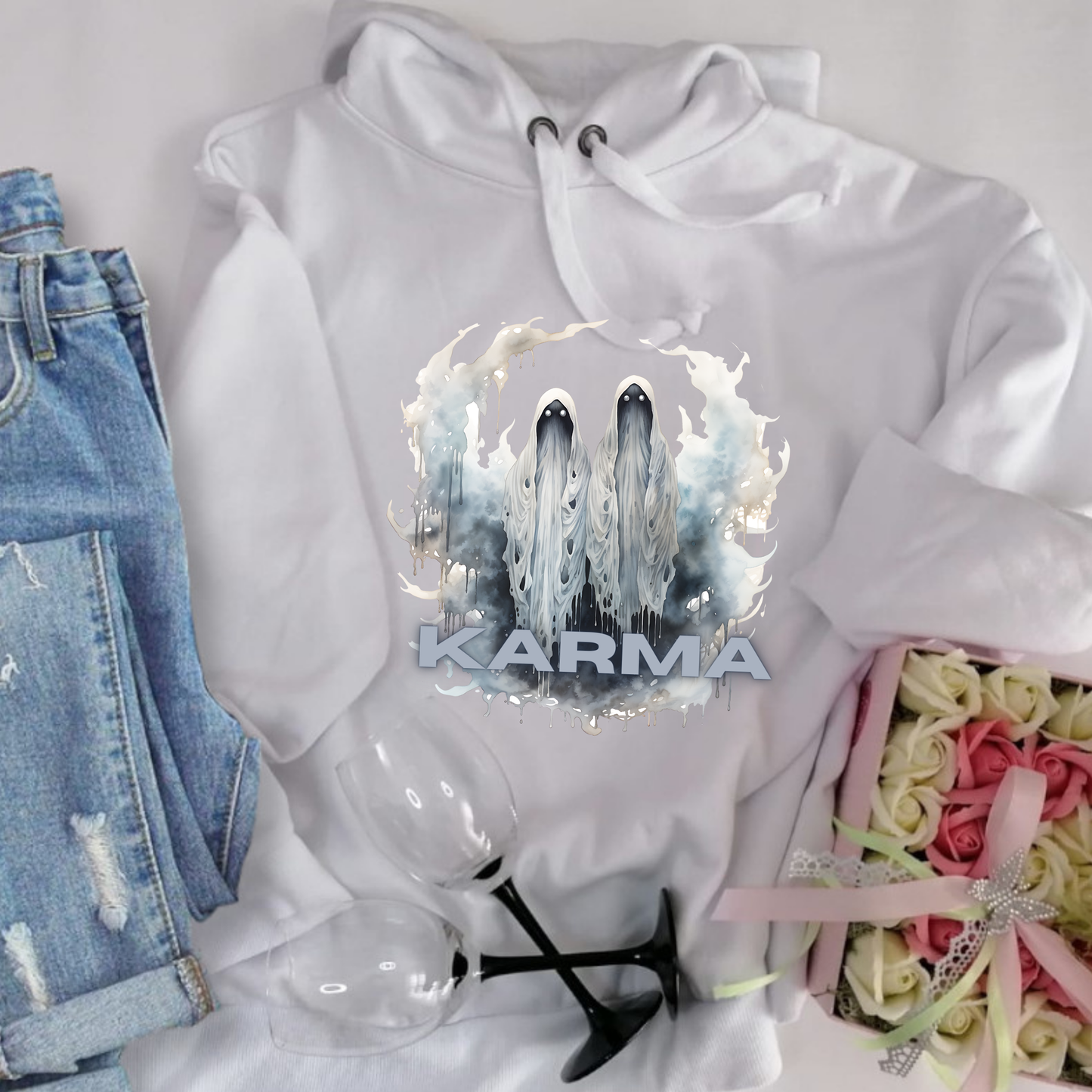 Graphic Karma Ghost Gothic Hoodie