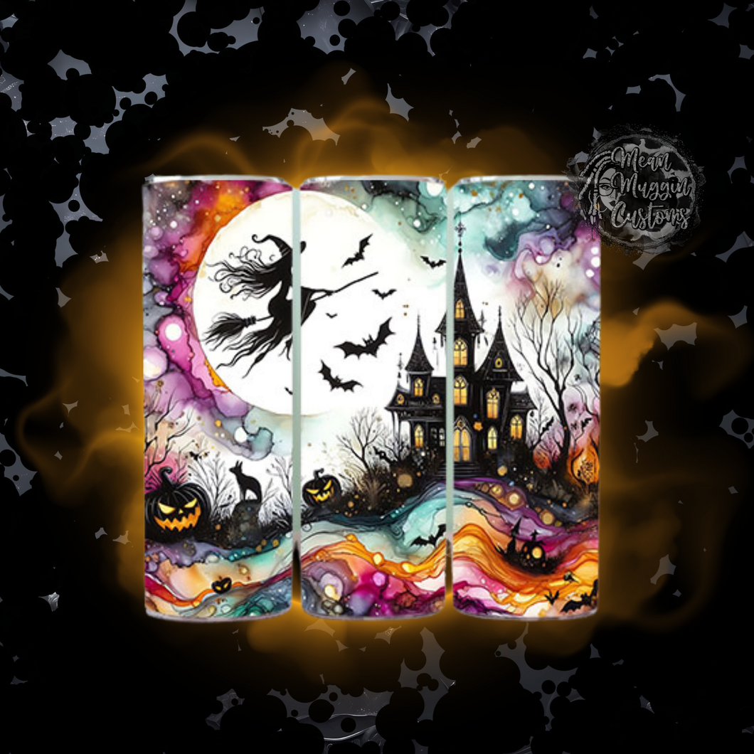 Watercolor Witch 20 oz Tumbler Halloween Goth Grunge