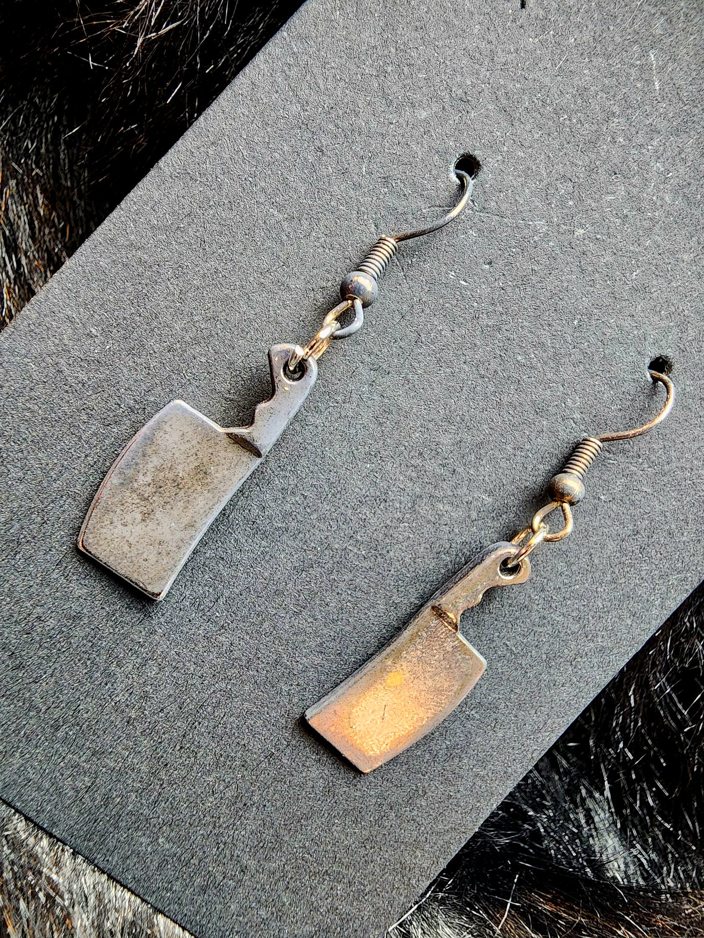 Aged Hatchet Earrings