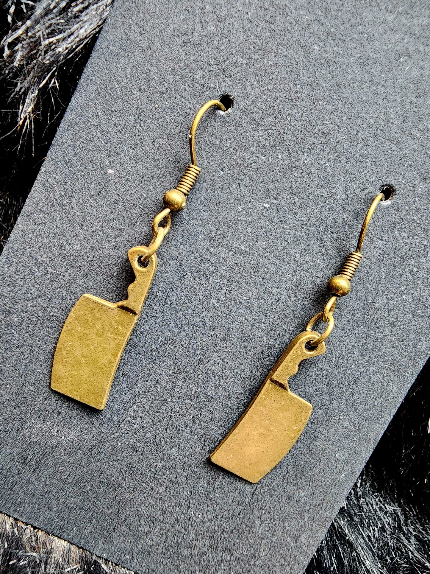 Aged Hatchet Earrings