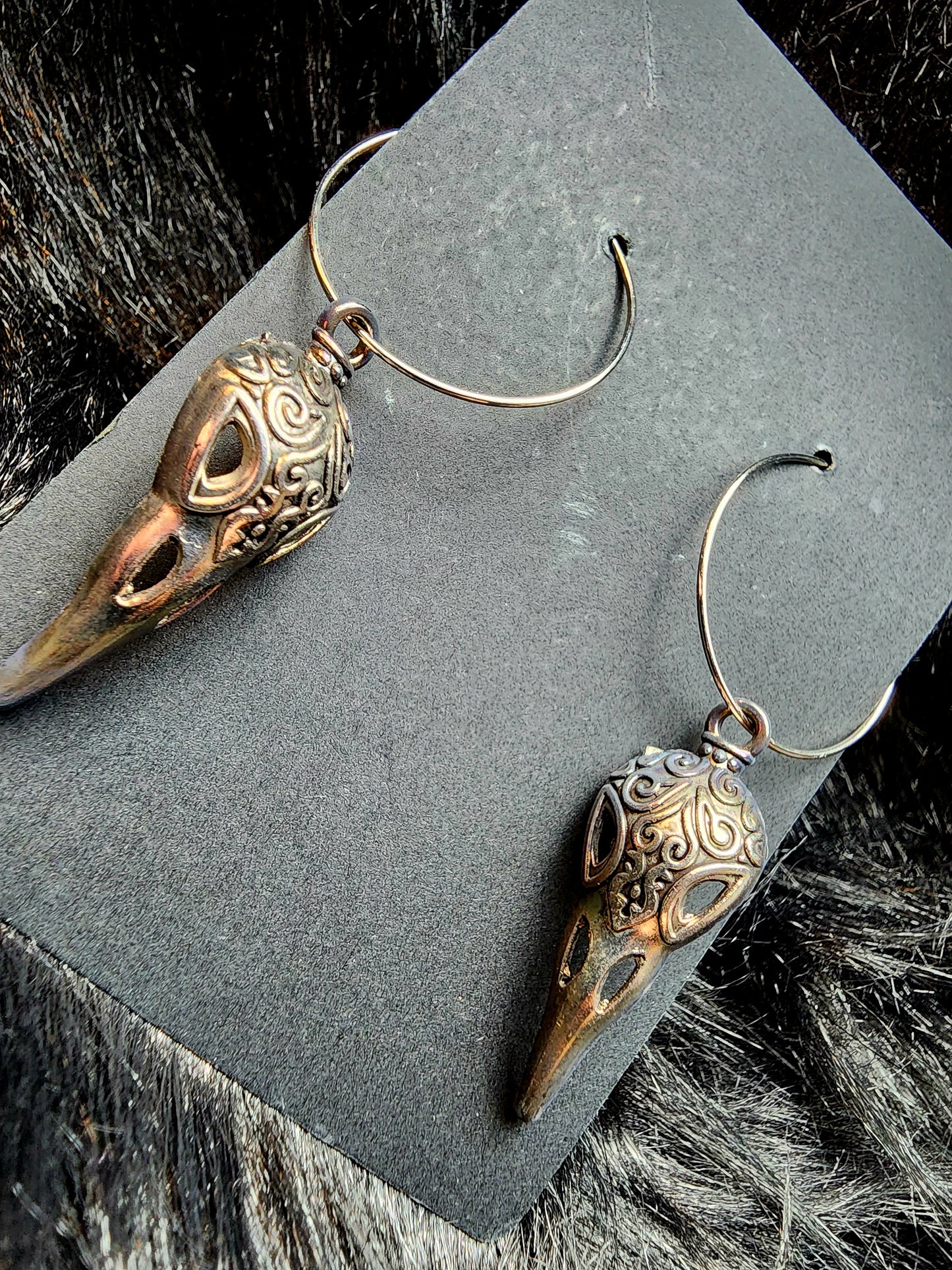 Raven Skull Earrings