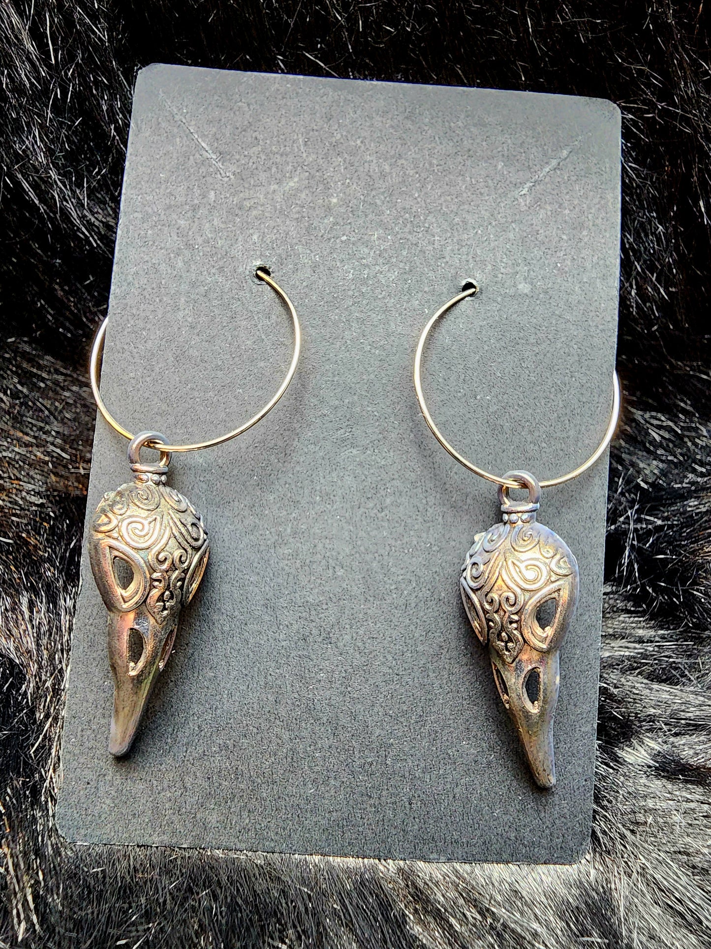 Raven Skull Earrings
