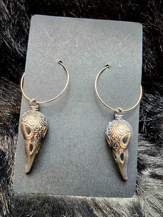 Raven Skull Earrings