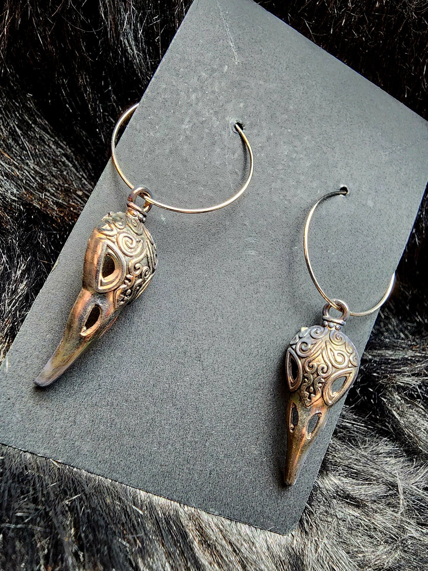 Raven Skull Earrings