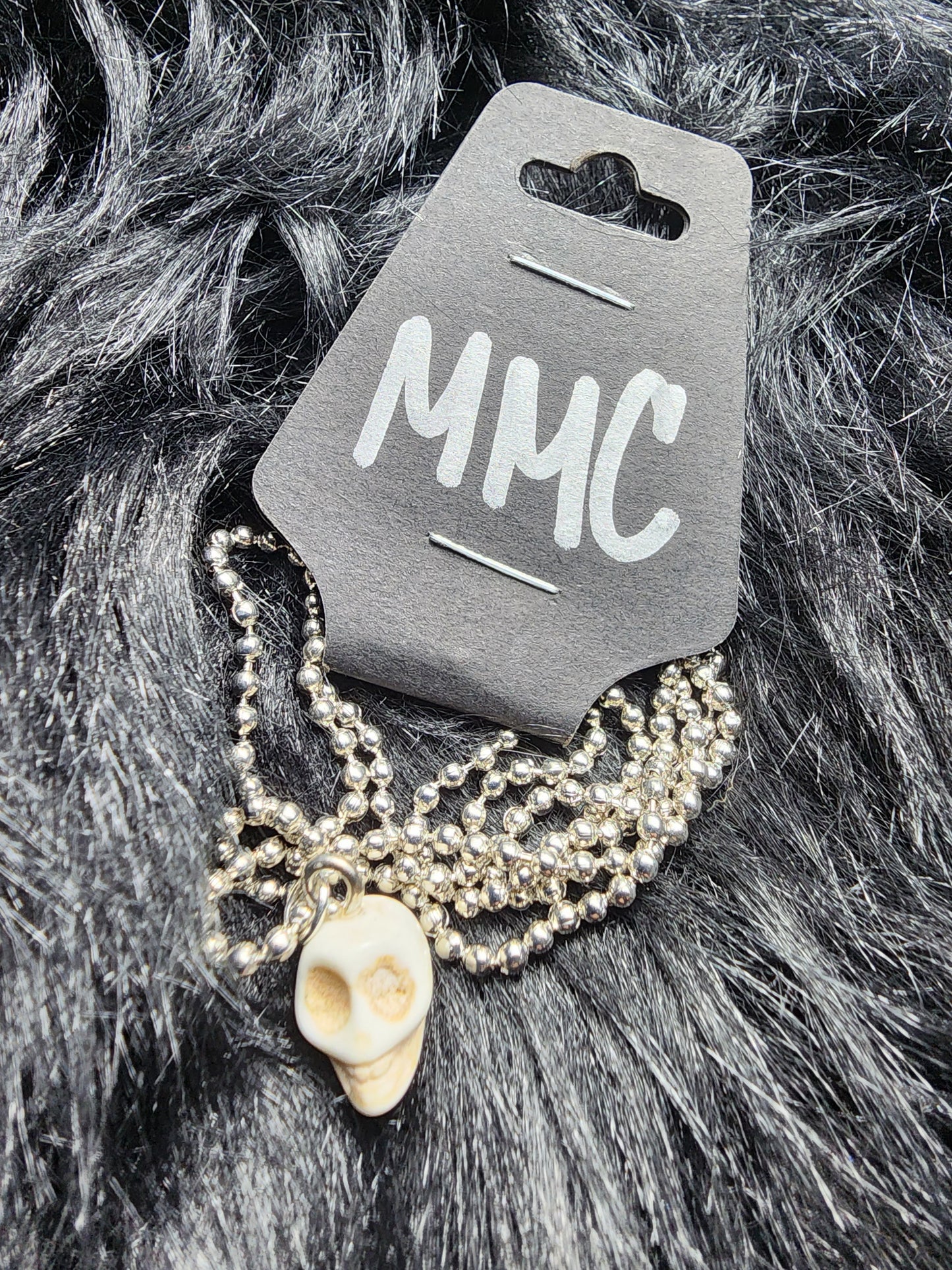 Skull Head Ball & Chain Necklace