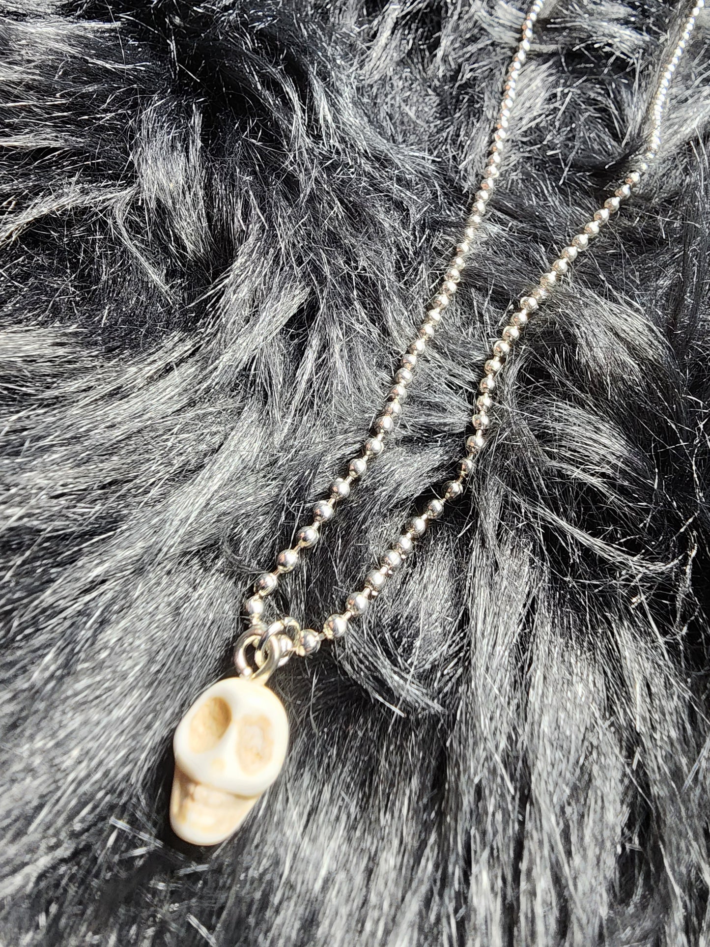 Skull Head Ball & Chain Necklace