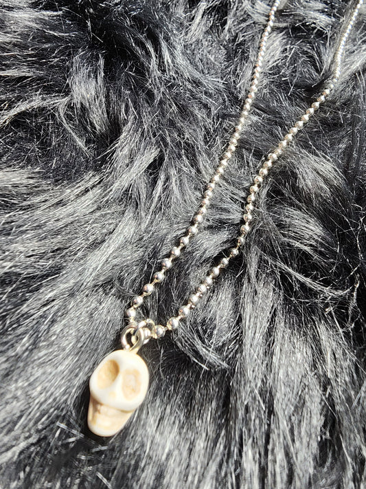 Skull Head Ball & Chain Necklace
