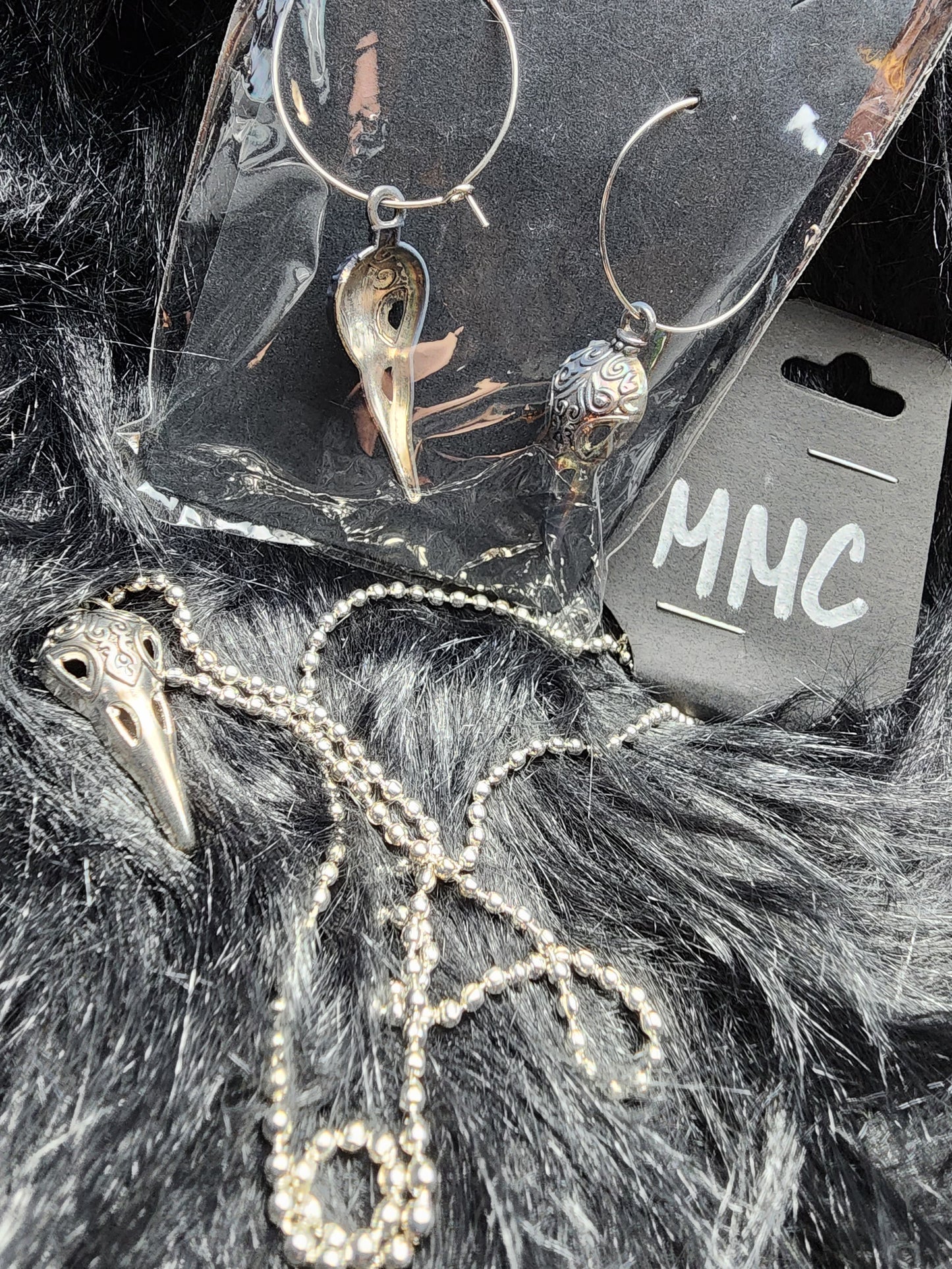 Raven Bird Skull Necklace