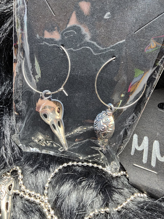 Raven Skull Earrings