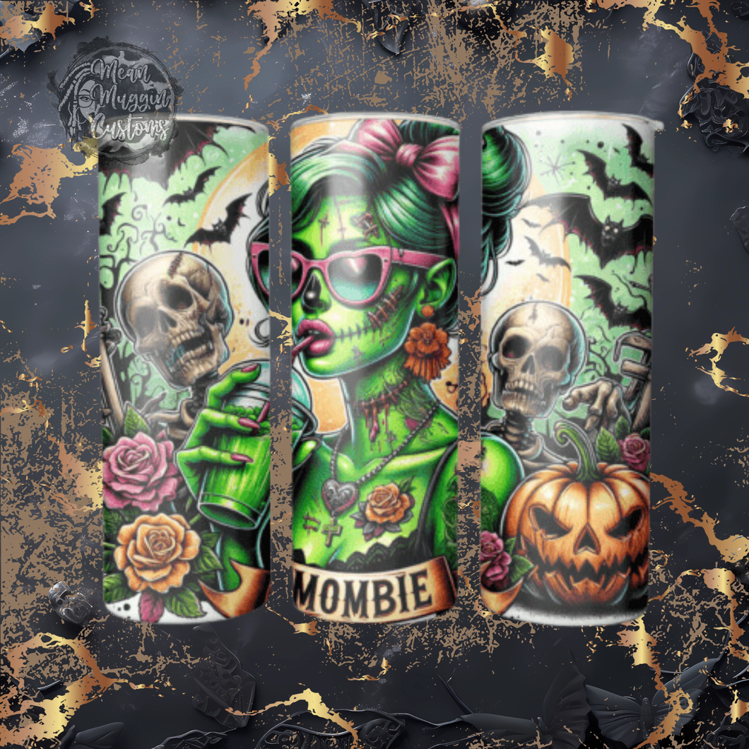 Mombie Zombie Queen Ice Coffee Beauty 20 oz Tumbler Cup Halloween Goth Grunge Punk Rock