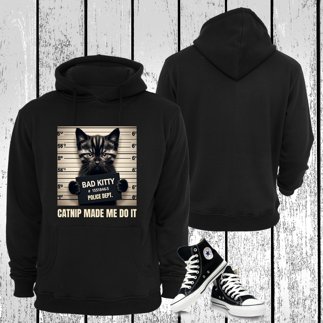 Custom Cat Nip Made Me Do it Graphic Gilden Hoodie Grunge Gothic Emo Kid Adult Unisex T Shirt Sweater Pull Over Sweatshirt