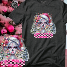 Load image into Gallery viewer, Custom Sugar Skull Christmas Season Graphic Tee Grunge Gothic Emo Kid Men Women Unisex T Shirt
