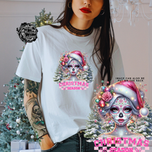 Load image into Gallery viewer, Custom Sugar Skull Christmas Season Graphic Tee Grunge Gothic Emo Kid Men Women Unisex T Shirt
