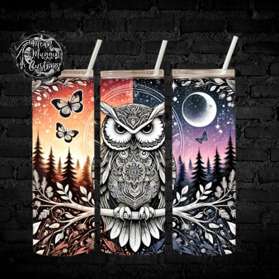 Owl Tumbler Cup Halloween Goth Grunge Punk Rock