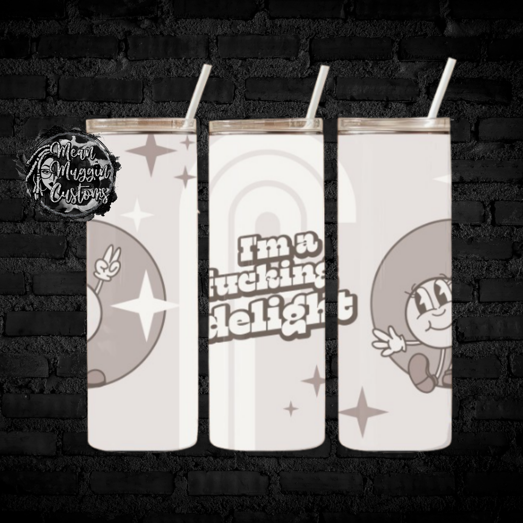 Retro Vintage I'm A Fkning Delight Tumbler Cup Halloween Goth Grunge Punk Rock