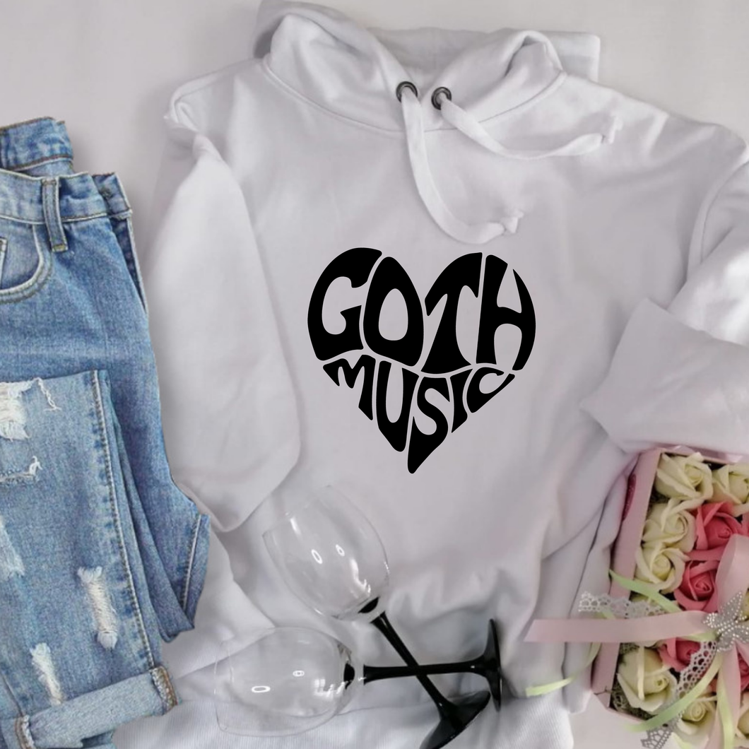 Custom Graphic Goth Music Tee Hoodie Grunge Gothic Emo Kid T Shirt Sweater Pull Over Sweatshirt