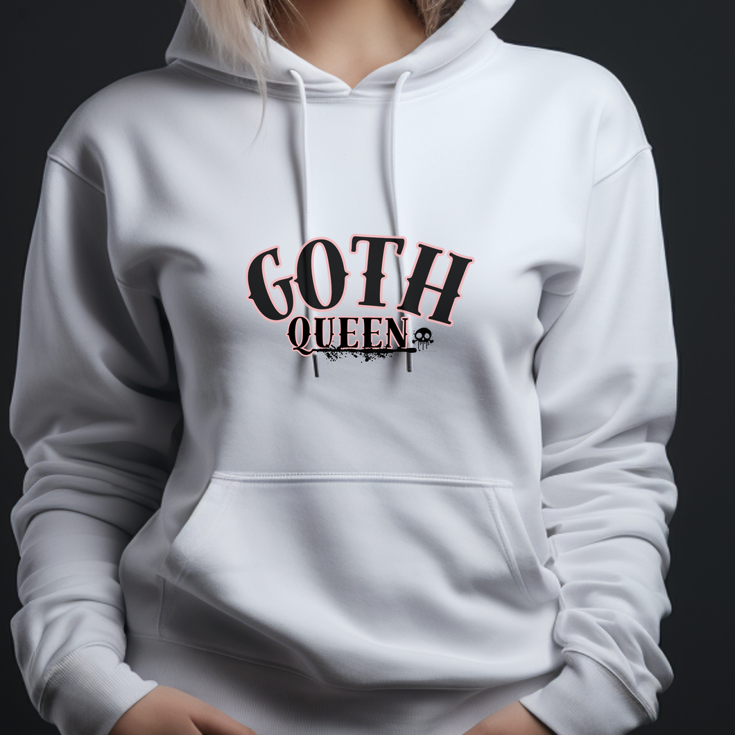 Custom Graphic Goth Queen Tee Hoodie Grunge Gothic Emo Kid T Shirt Sweater Pull Over Sweatshirt