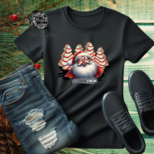 Load image into Gallery viewer, Custom Christmas Cake Santa I deliver all Night Long Graphic Tee Grunge Gothic Emo Kid Men Women Unisex T Shirt
