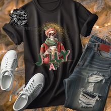 Load image into Gallery viewer, Custom Christmas Skeleton Ugly Sweater Skull Skully Jolly AF Graphic Tee Grunge Gothic Emo Kid Men Women Unisex T Shirt
