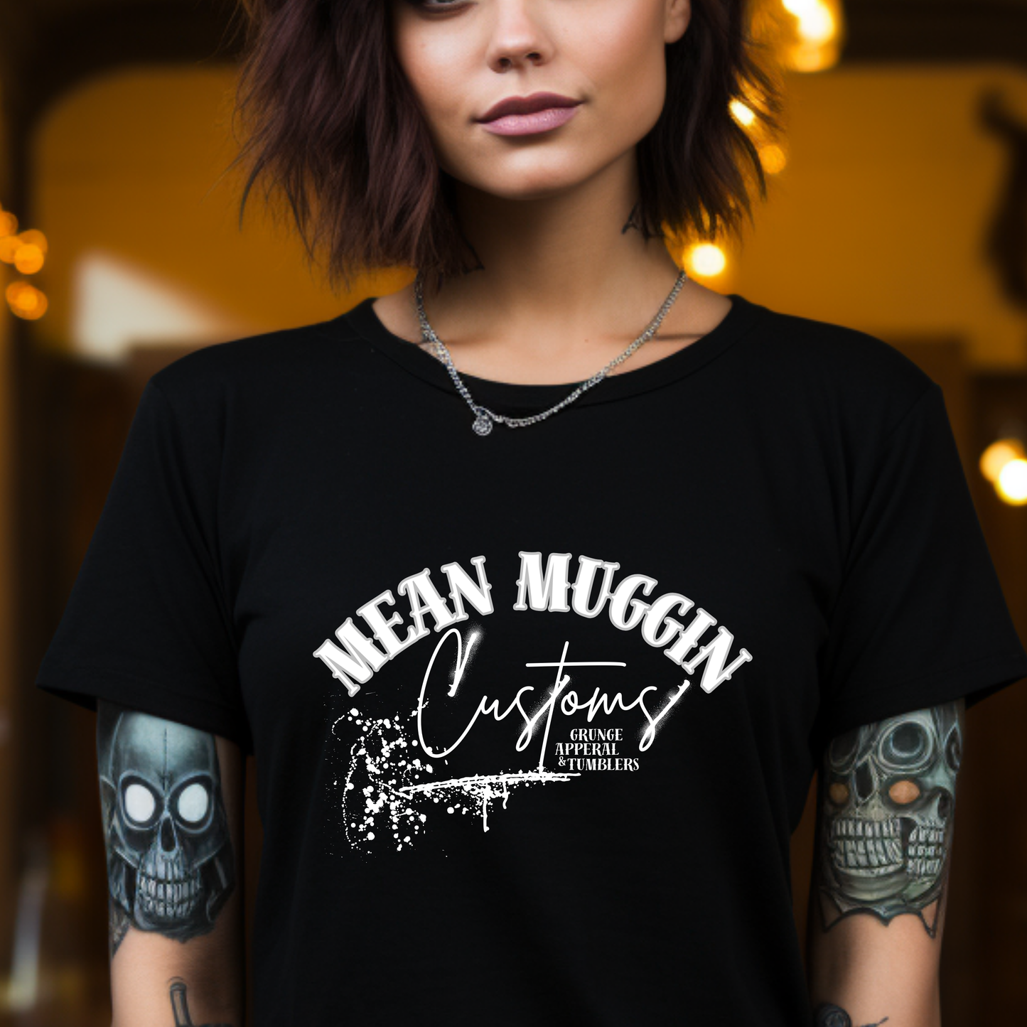 Mean Muggin Customs Merch Graphic Tee Grunge Gothic Emo Kid T Shirt