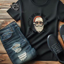 Load image into Gallery viewer, Custom Santa You Should See the Size of My Sack Graphic Tee Grunge Gothic Emo Kid Men Women Unisex T Shirt
