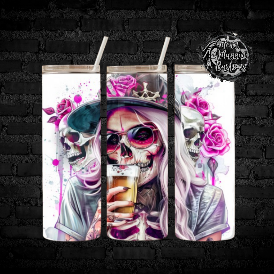 Cold Brew Skully Tumbler Cup Halloween Goth Grunge Punk Rock