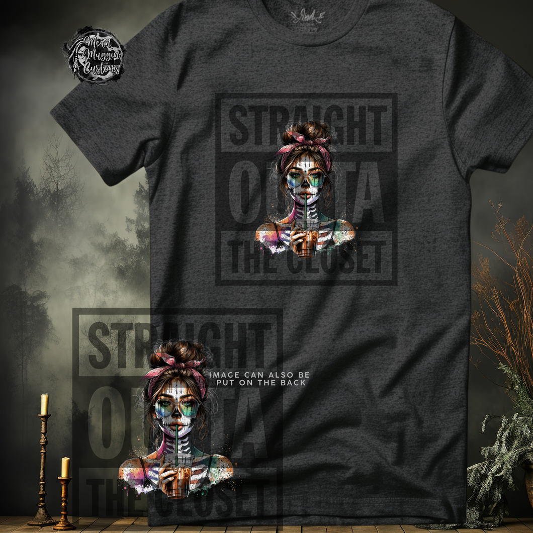 Custom Straight Outta the Closet Graphic Tee Grunge Gothic Emo Kid Men Women Unisex T Shirt