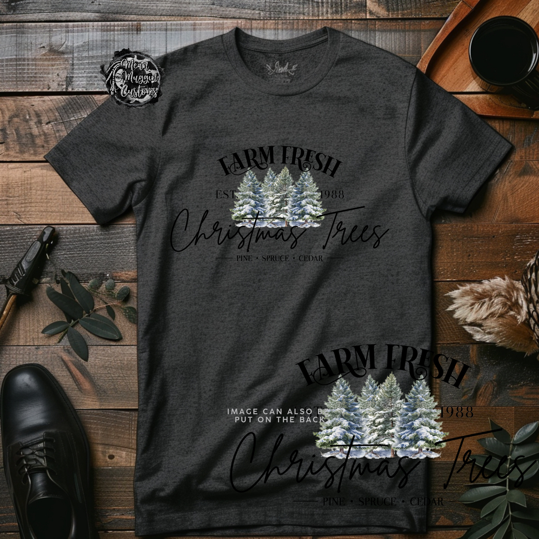 Custom Christmas Tree Farm Graphic Tee Grunge Gothic Emo Kid Men Women Unisex T Shirt