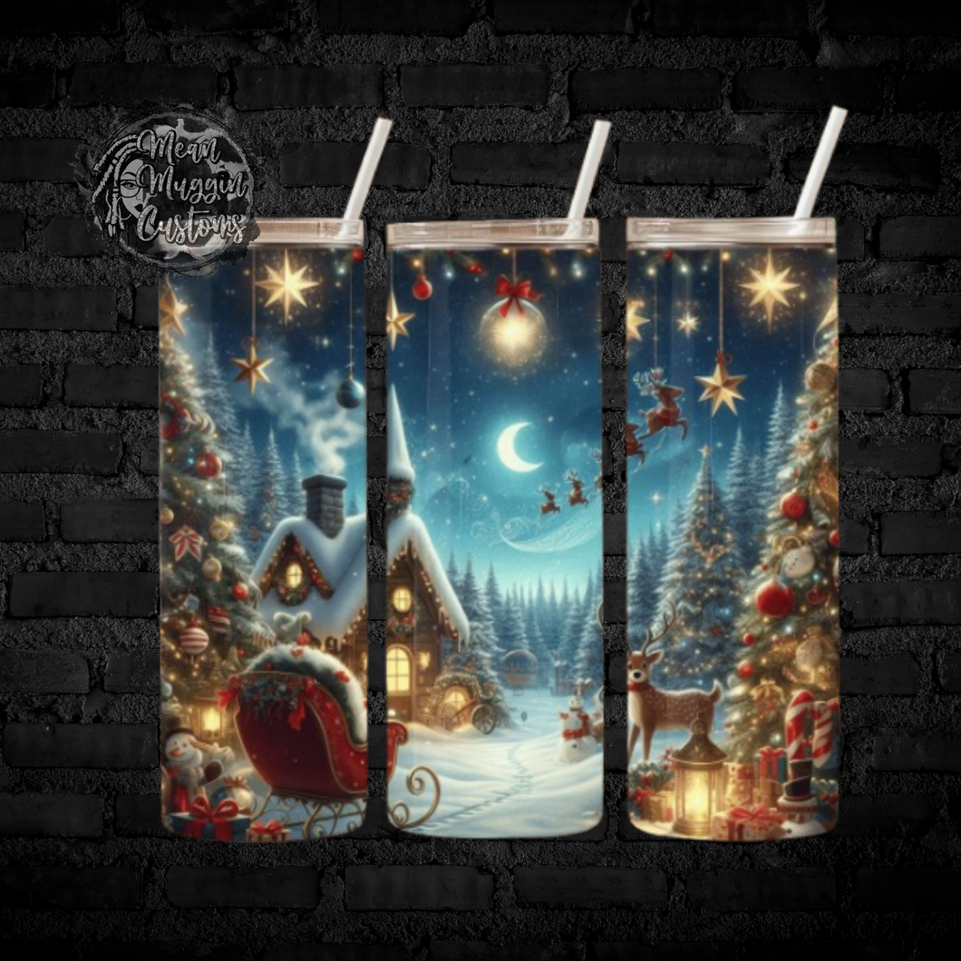 Vintage Christmas Tumbler Cup Halloween Goth Grunge Punk Rock