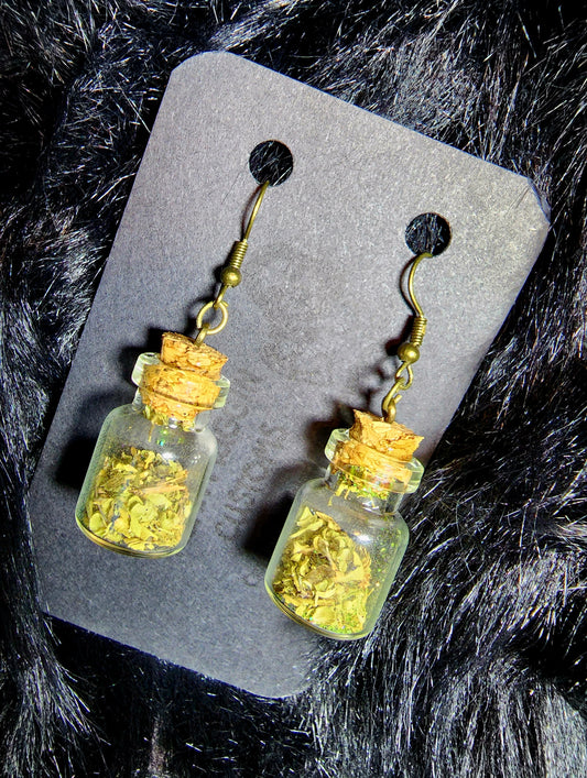 Herb Filled Jar Earrings Break In case of an Emergency