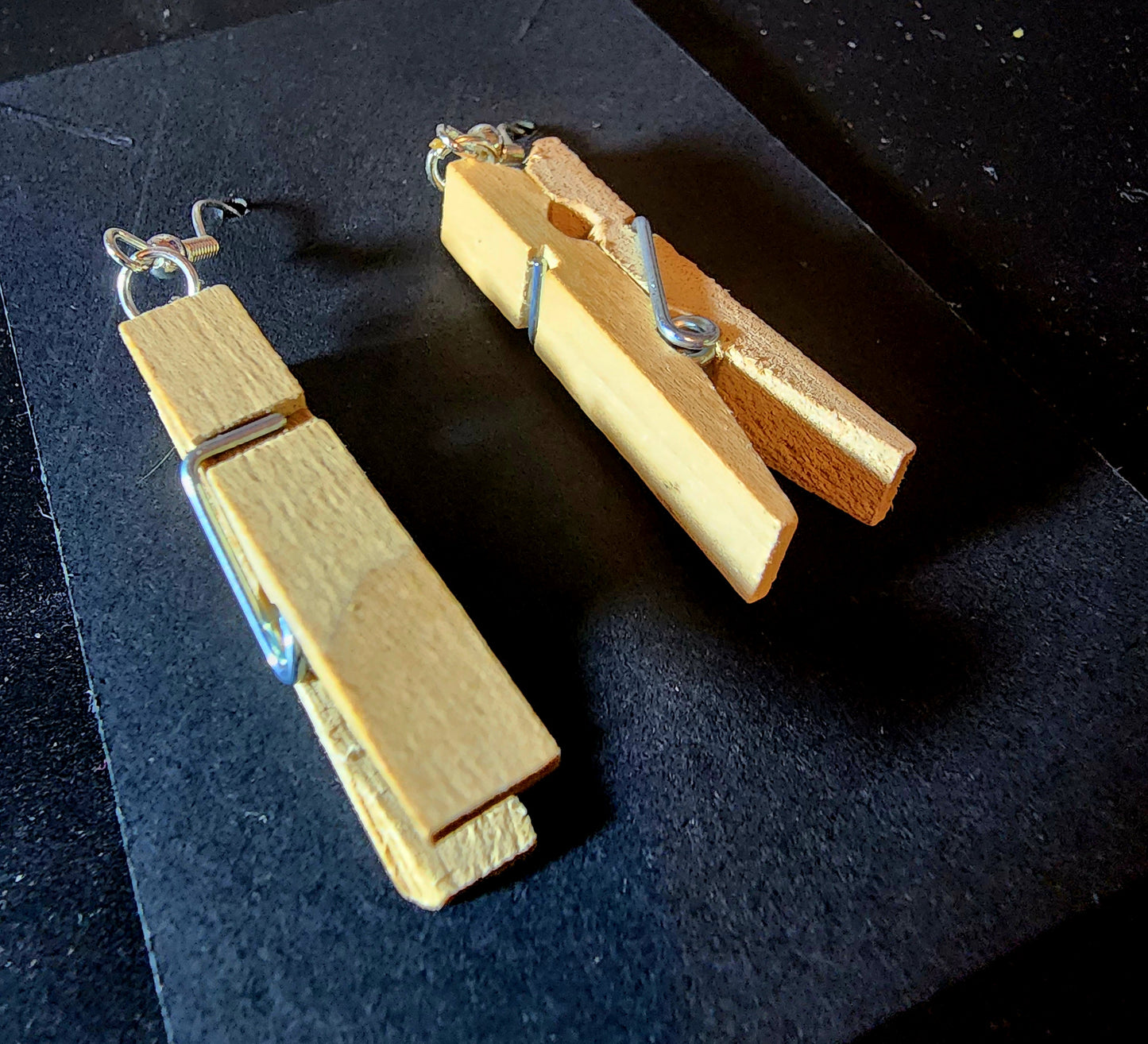 Wooden Clothespin Earrings