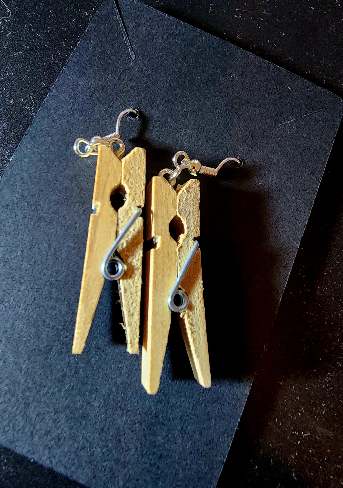Wooden Clothespin Earrings